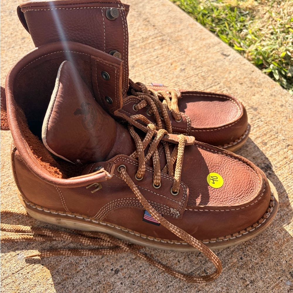 Georgia Boot Brown Leather Moc Toe Work Boots